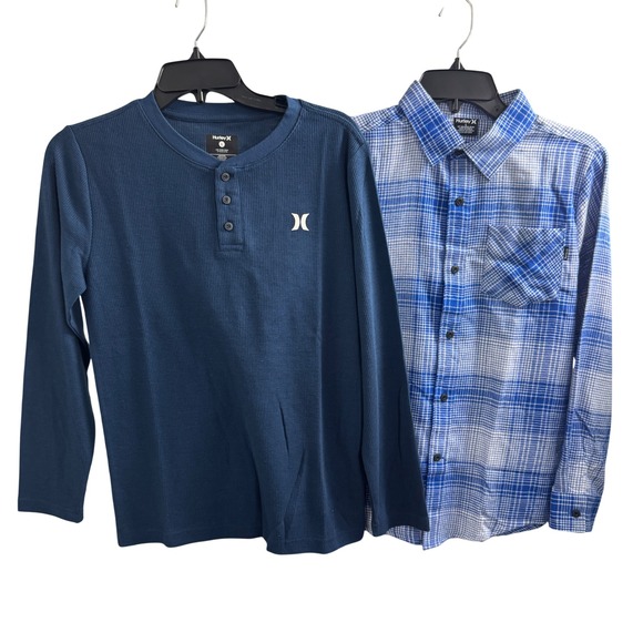 Hurley Other - NWT! Bundle of 2 Hurley Boys Flannel and Waffle Knit Shirt  Large 12-13 Yrs